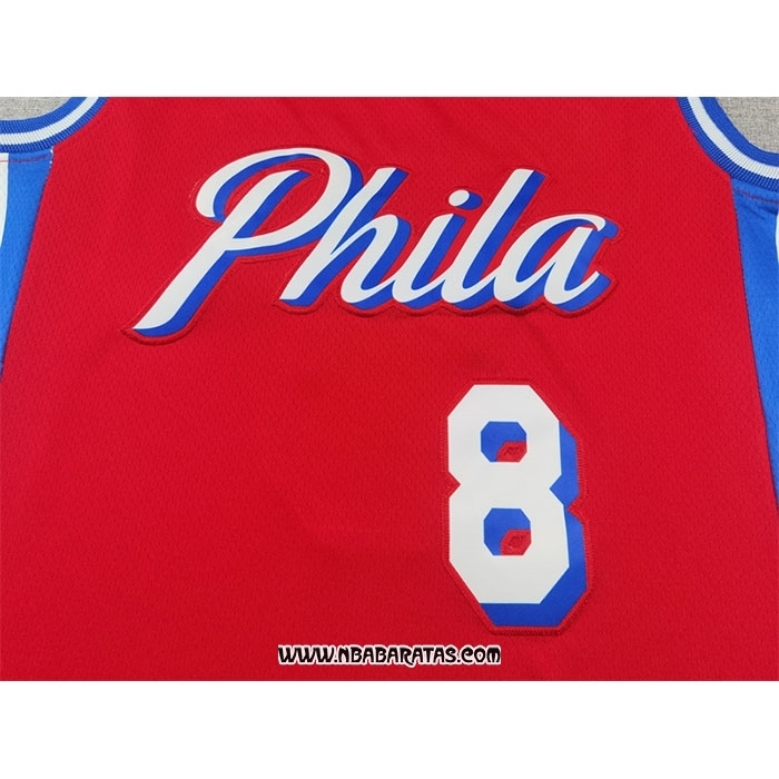 Camiseta Philadelphia 76ers Paul George #8 Statement 2024-25 Rojo